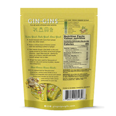 The Ginger People GIN GINS Lemon Ginger Chews close-up highlights bright lemon-ginger notes.