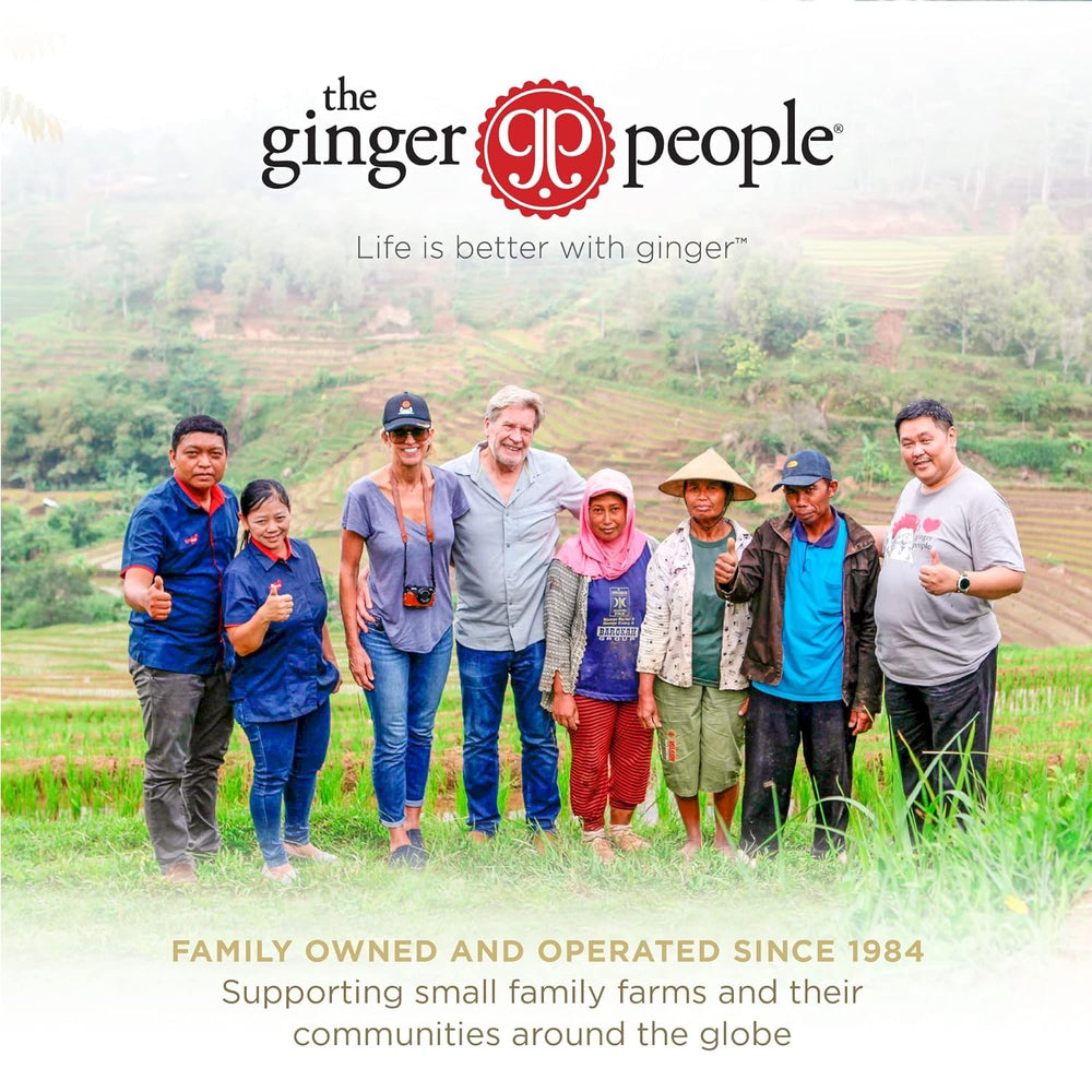 The Ginger People ginger grated organic label emphasizes certified ingredients and quality.