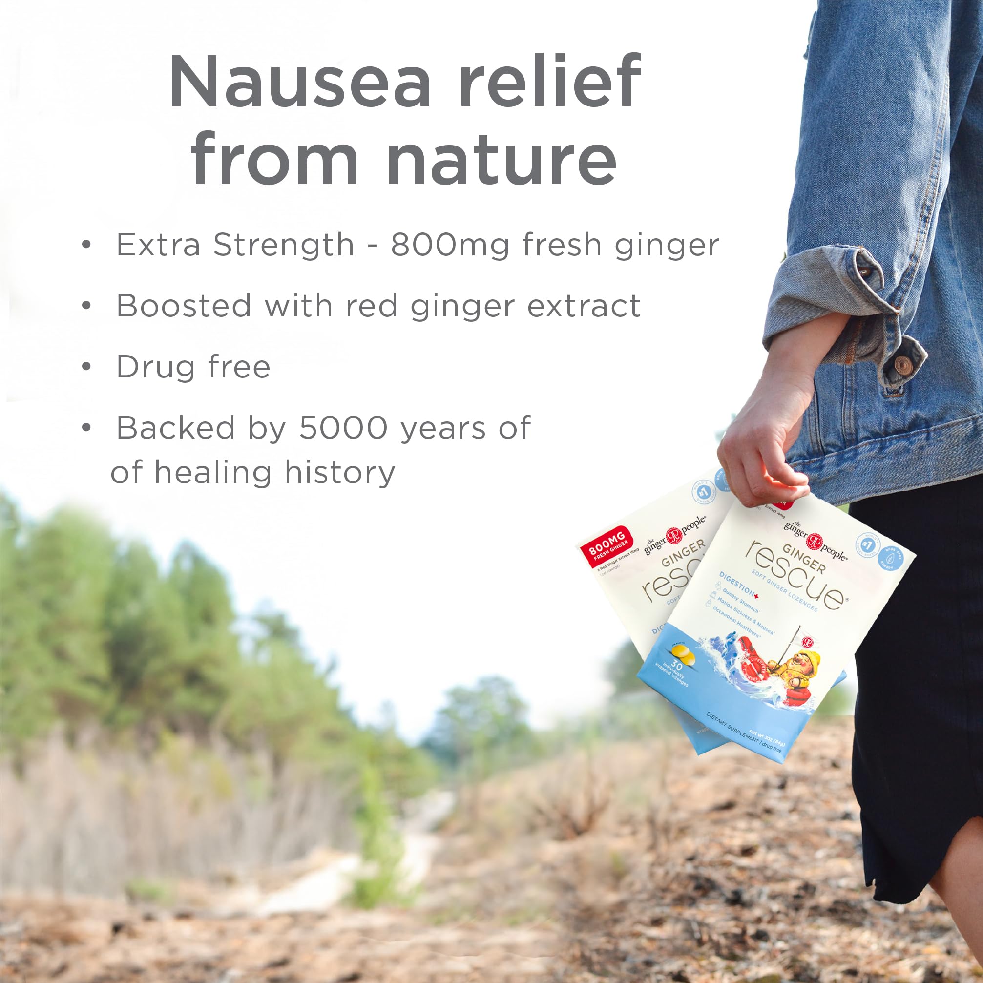 The Ginger People Ginger Rescue lozenges feature a clean-label packaging with natural ingredients.
