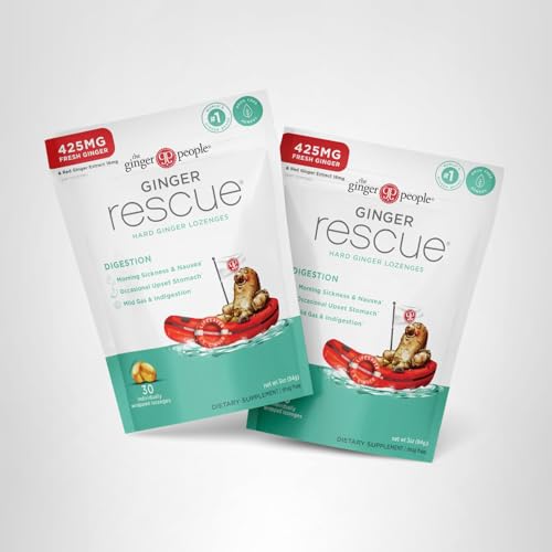 30-count bottle of Ginger Rescue lozenges ready for daily use.