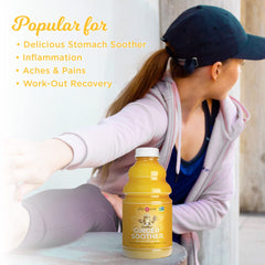 Ginger Soother Turmeric Gingerade label focuses on simple ingredients and honey sweetness