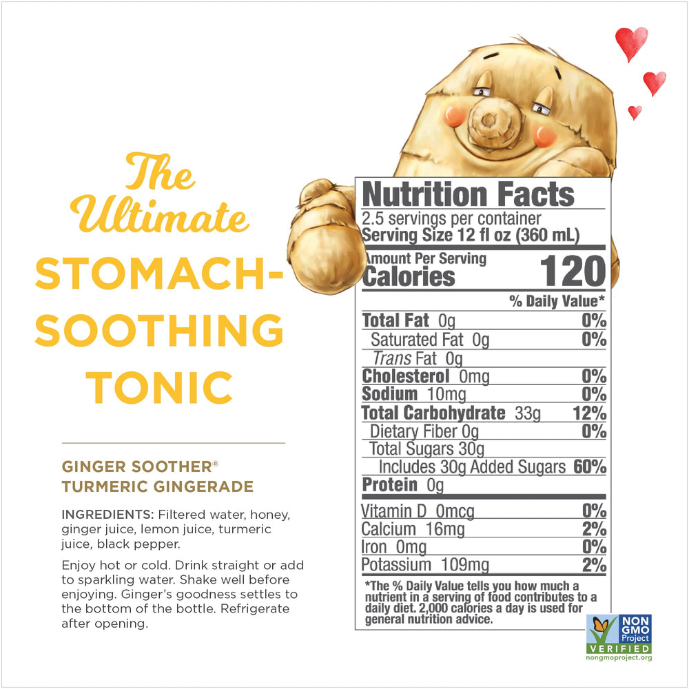 The Ginger People Ginger Soother Turmeric Gingerade pour captures warm aroma and soothing taste