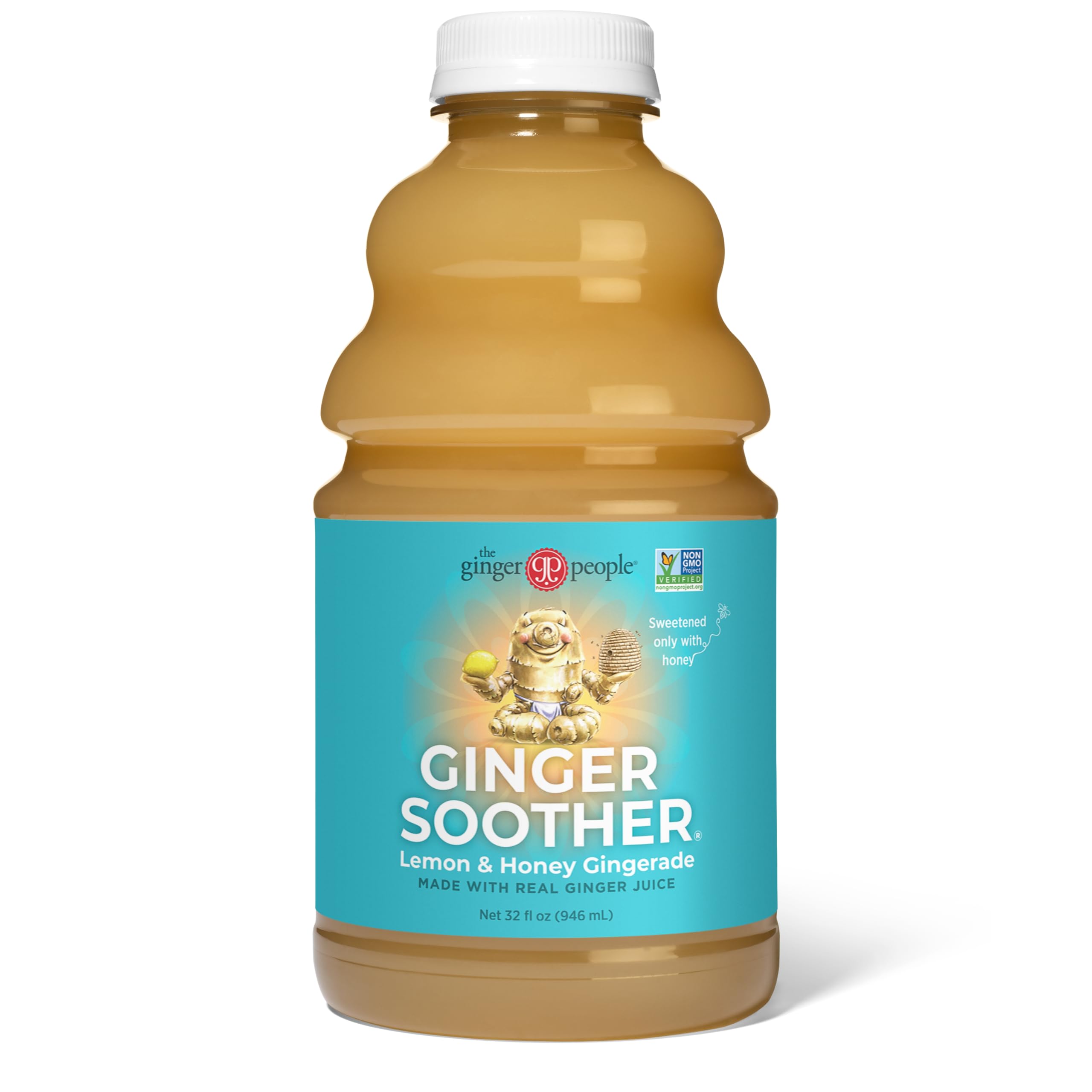 The Ginger People Gingerade bottle shows real ingredients for daily gut support.