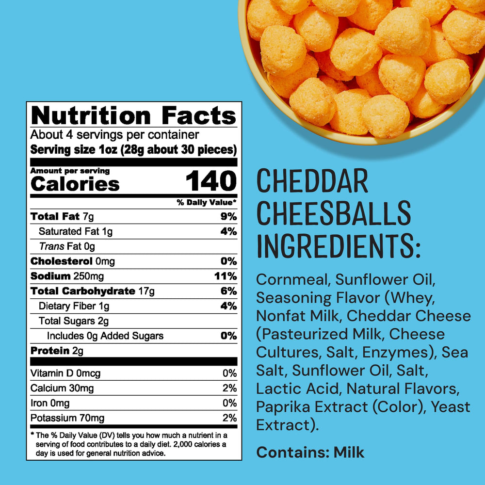 Close-up of cheddar cheese balls showing creamy center and crisp exterior.