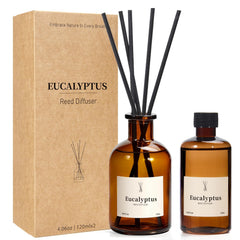 The Good Soul Project eucalyptus bottle reed diffuser enhances any living space with a clean, uplifting scent.