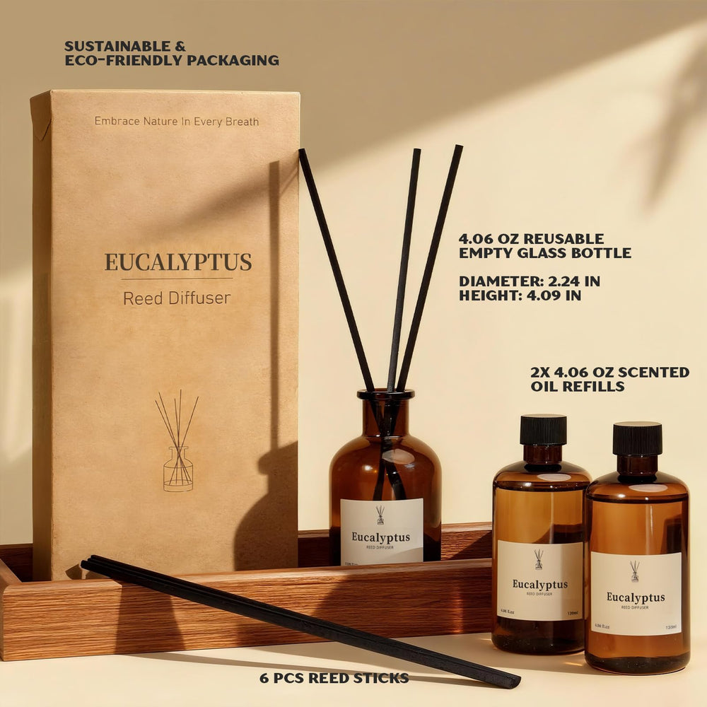 The Good Soul Project reed diffuser sticks diffuse fragrance for lasting ambience.