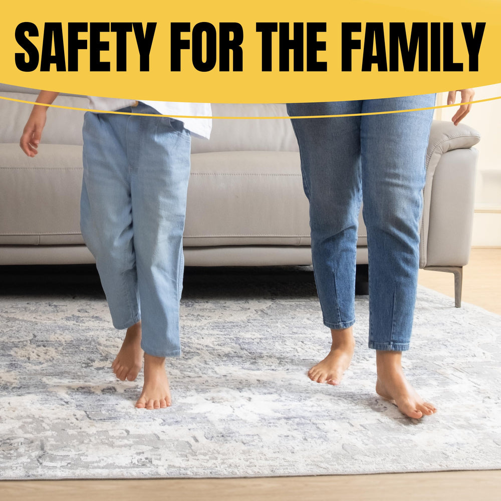 The Good Stuff rug tape shows easy to apply and reposition usage.