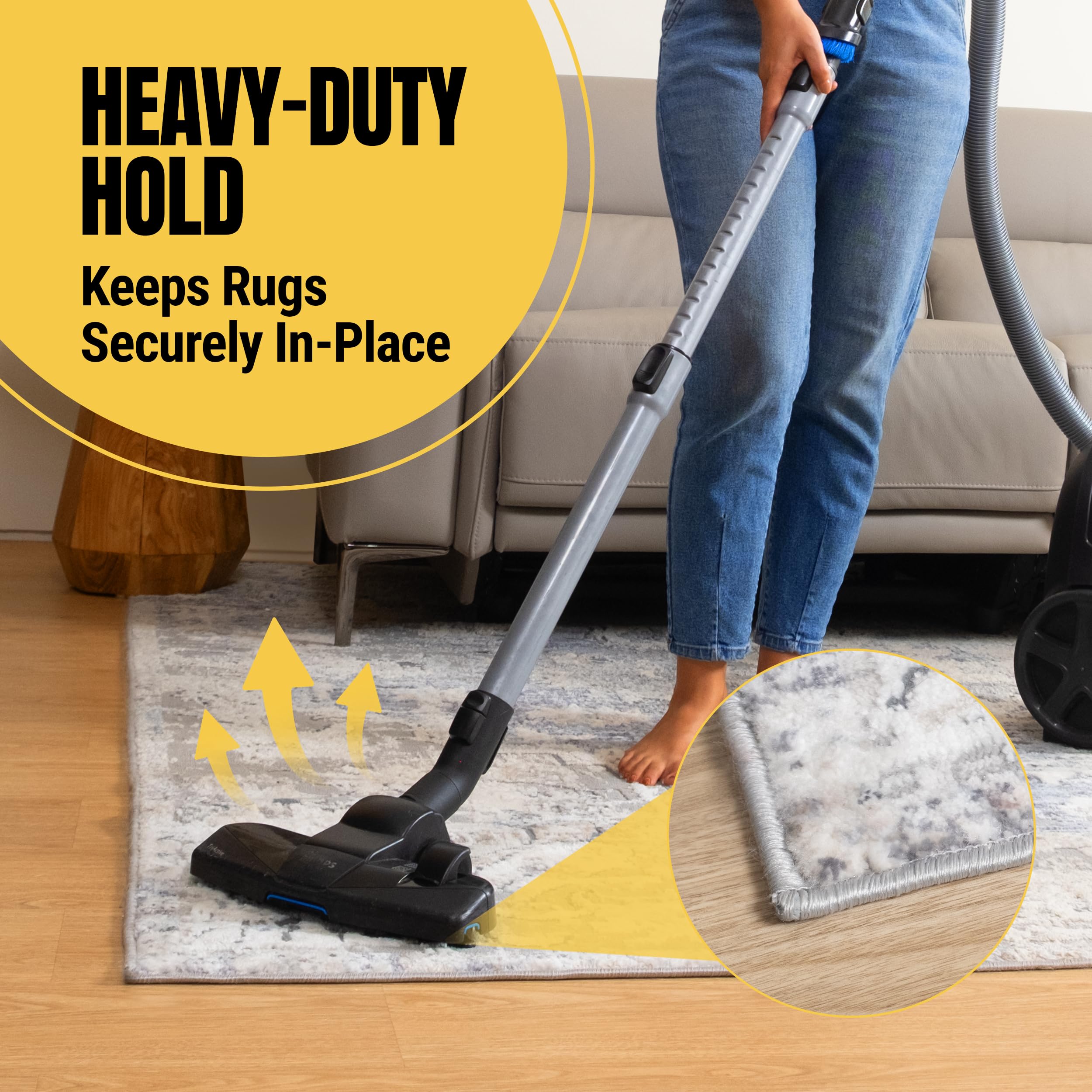 Removing The Good Stuff rug tape leaves no sticky residue on the floor.