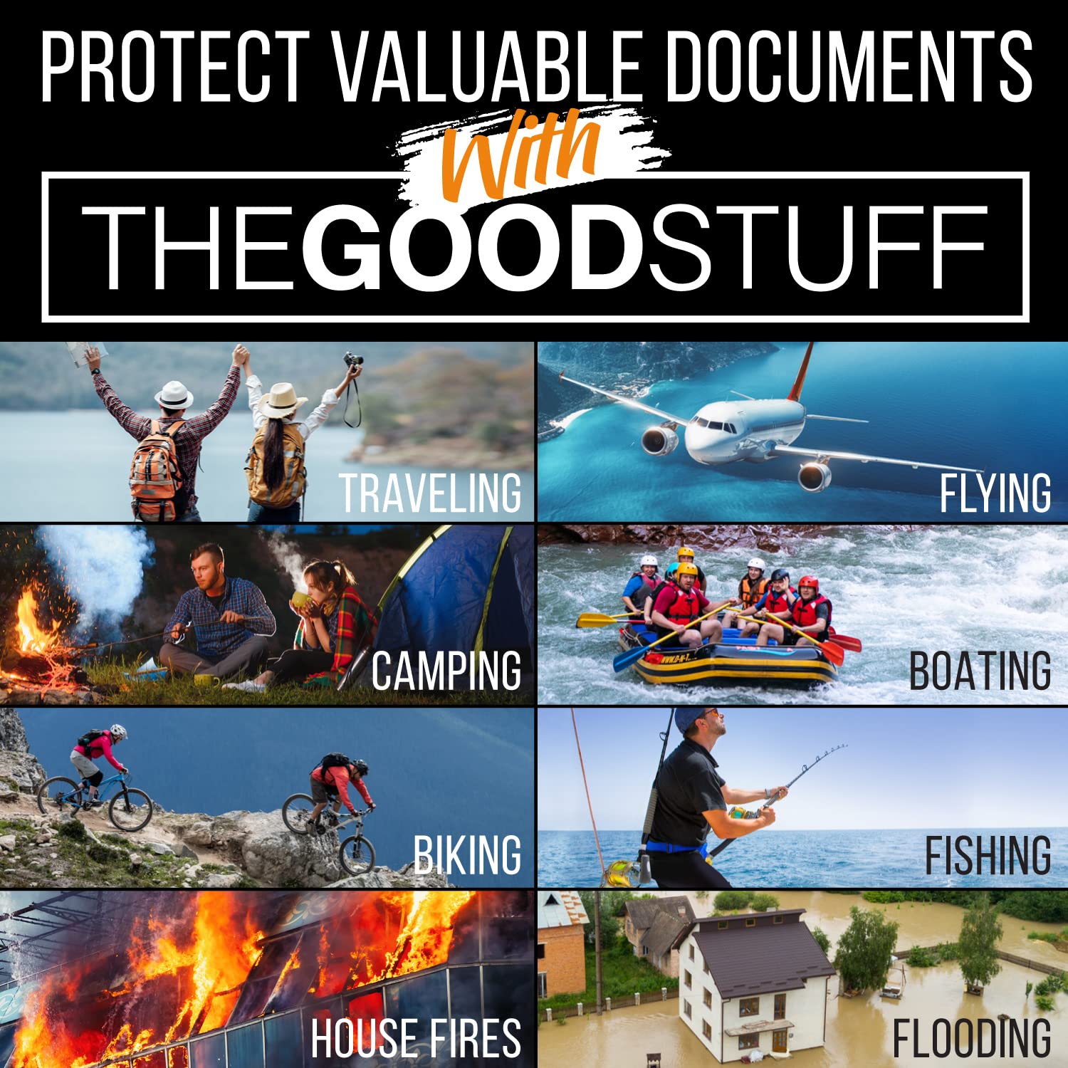 The Good Stuff Fireproof Bag size 10x13 fits essential documents in a slim grab-and-go format