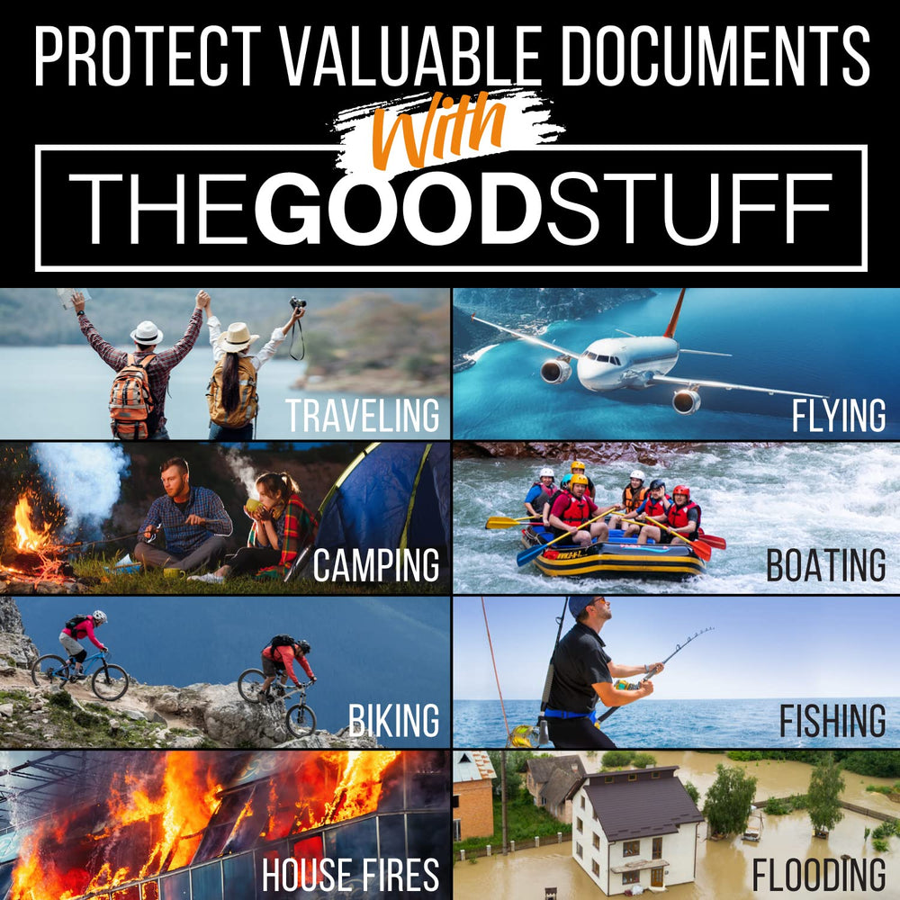 The Good Stuff Fireproof Bag size 10x13 fits essential documents in a slim grab-and-go format