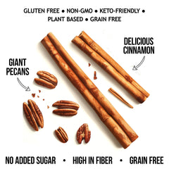 TGB Cinnamon Keto Granola bowl with milk, a crunchy, fiber-rich breakfast option.