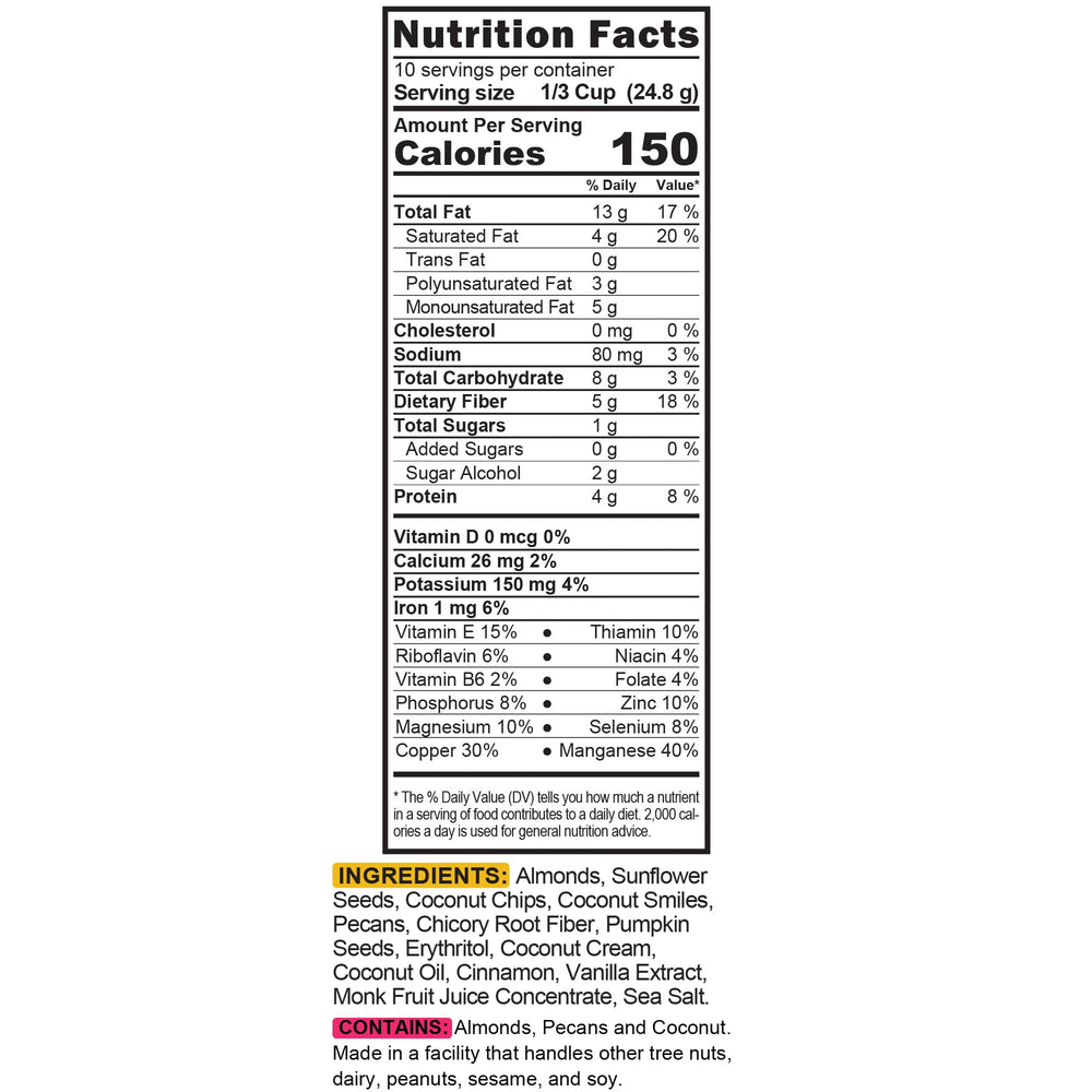 Front-pack view emphasizing recyclable packaging and gluten-free claim.