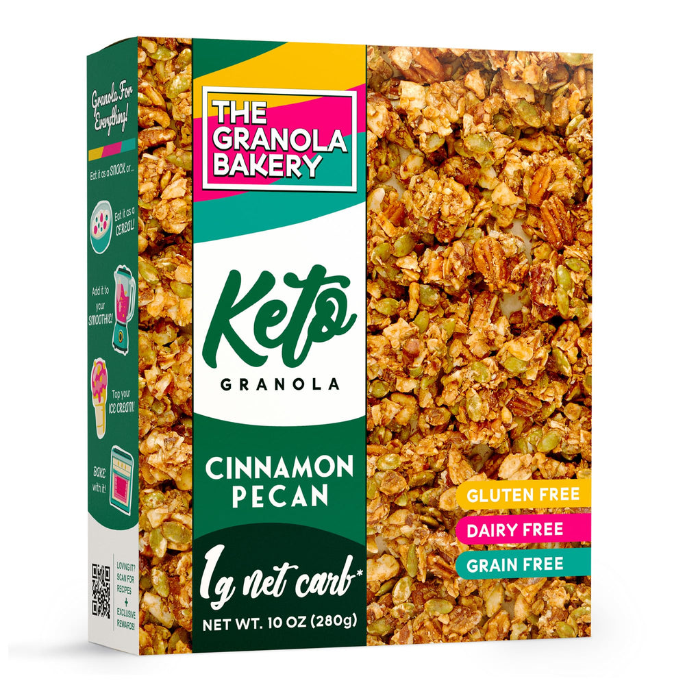 THE GRANOLA BAKERY TGB Cinnamon Keto Granola Pack showing a low-sugar, keto-friendly snack.