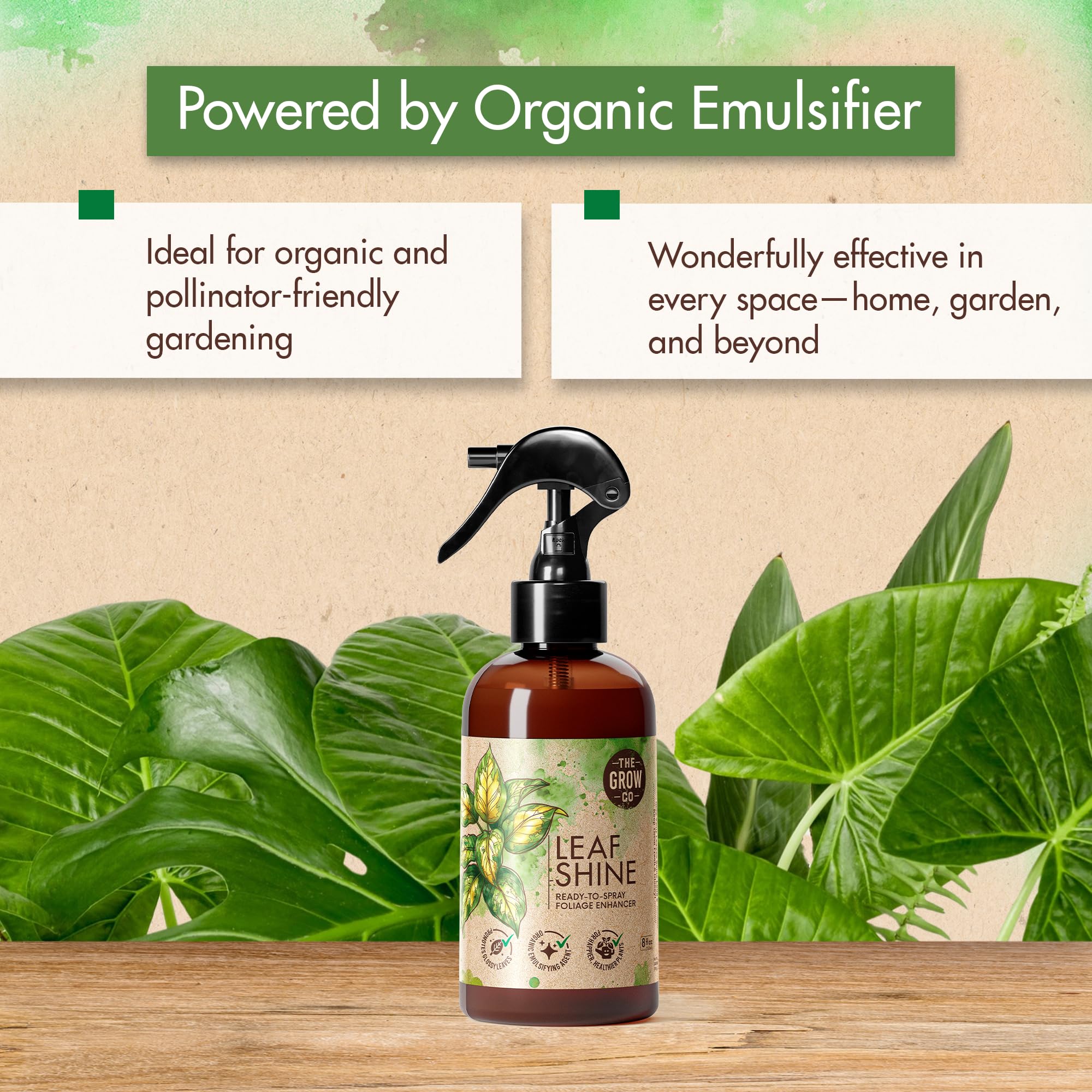The Grow Co Leaf Shine removes dust for healthier photosynthesis.