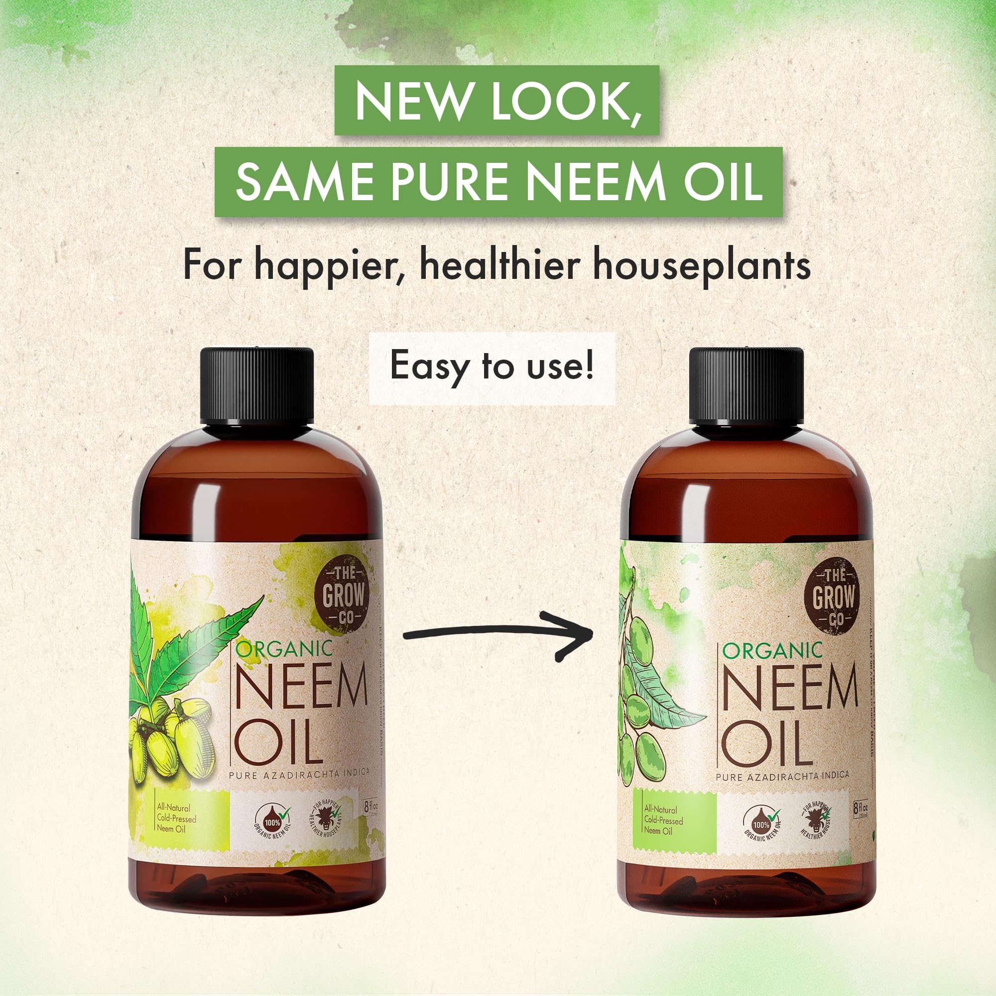 The Grow Co leaf shine spray on dusty indoor leaves, revitalizing appearance.