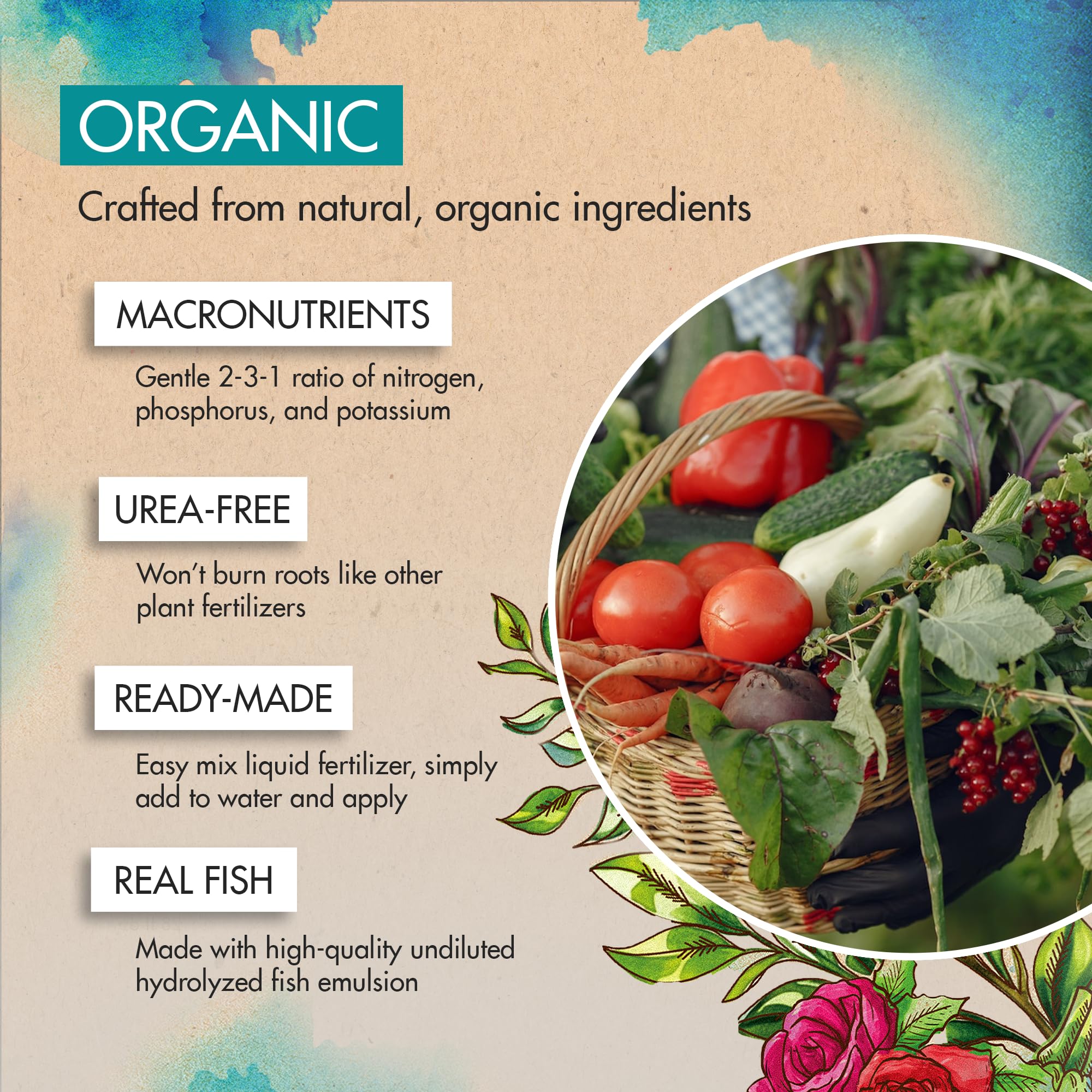 The Grow Co 2-3-1 NPK label close-up communicates balanced nutrition at a glance.
