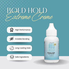 The Hair Diagram Bold Hold Extreme Creme Reloaded drying clear demonstrates invisible bond.