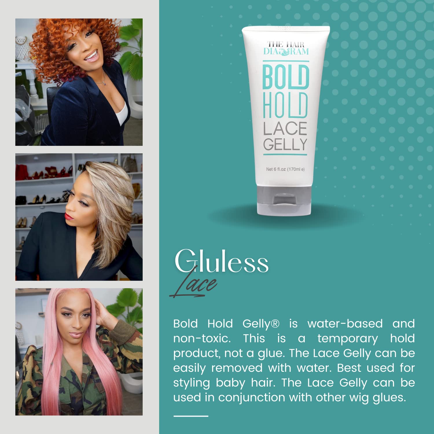 The Hair Diagram water-based formula delivers comfortable styling.