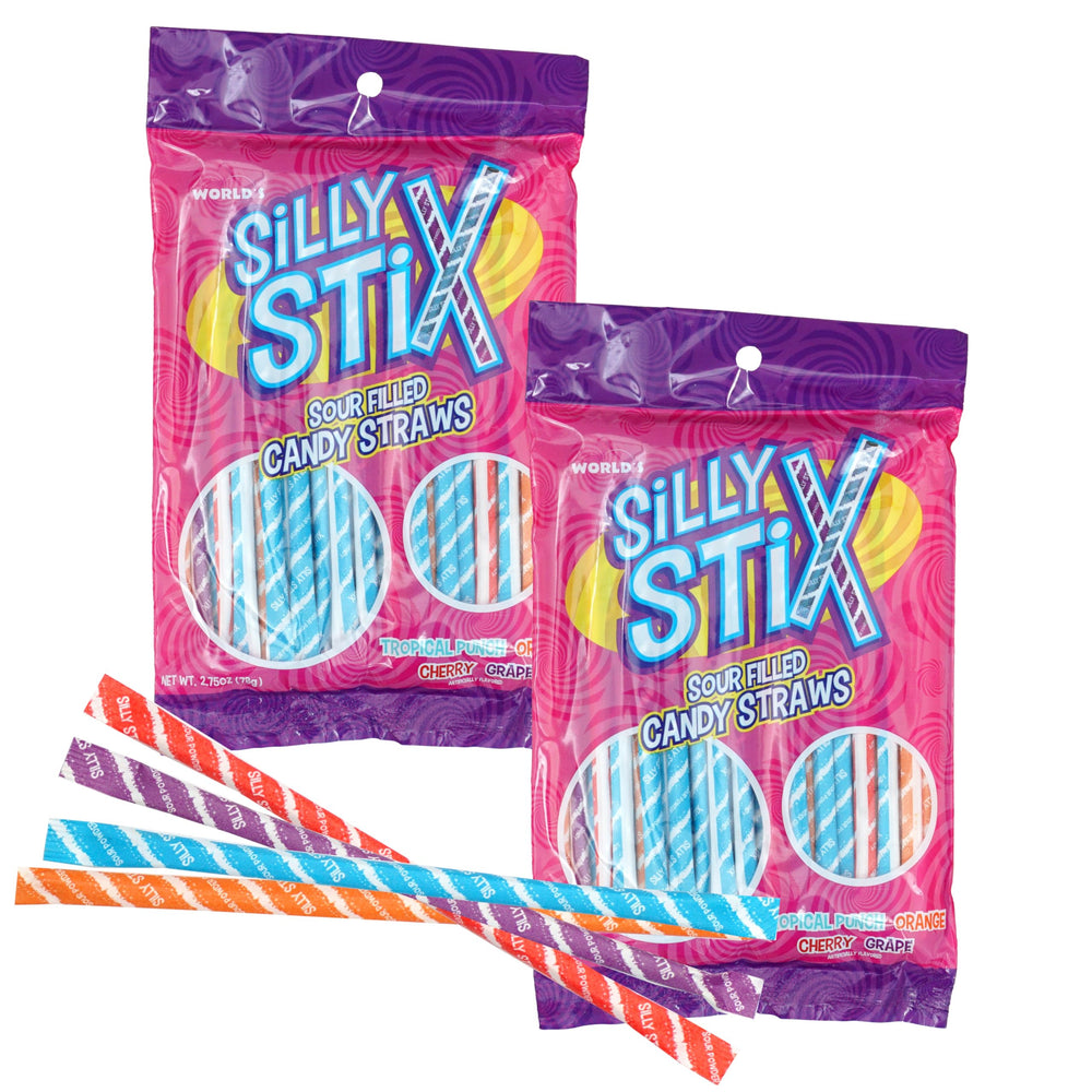 The Hampton Candy Company candy straws tropical punch flavor, ideal for party favors.