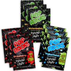 The Hampton Candy Company Pop Rocks 9-pack front view, ideal party candy for sharing.