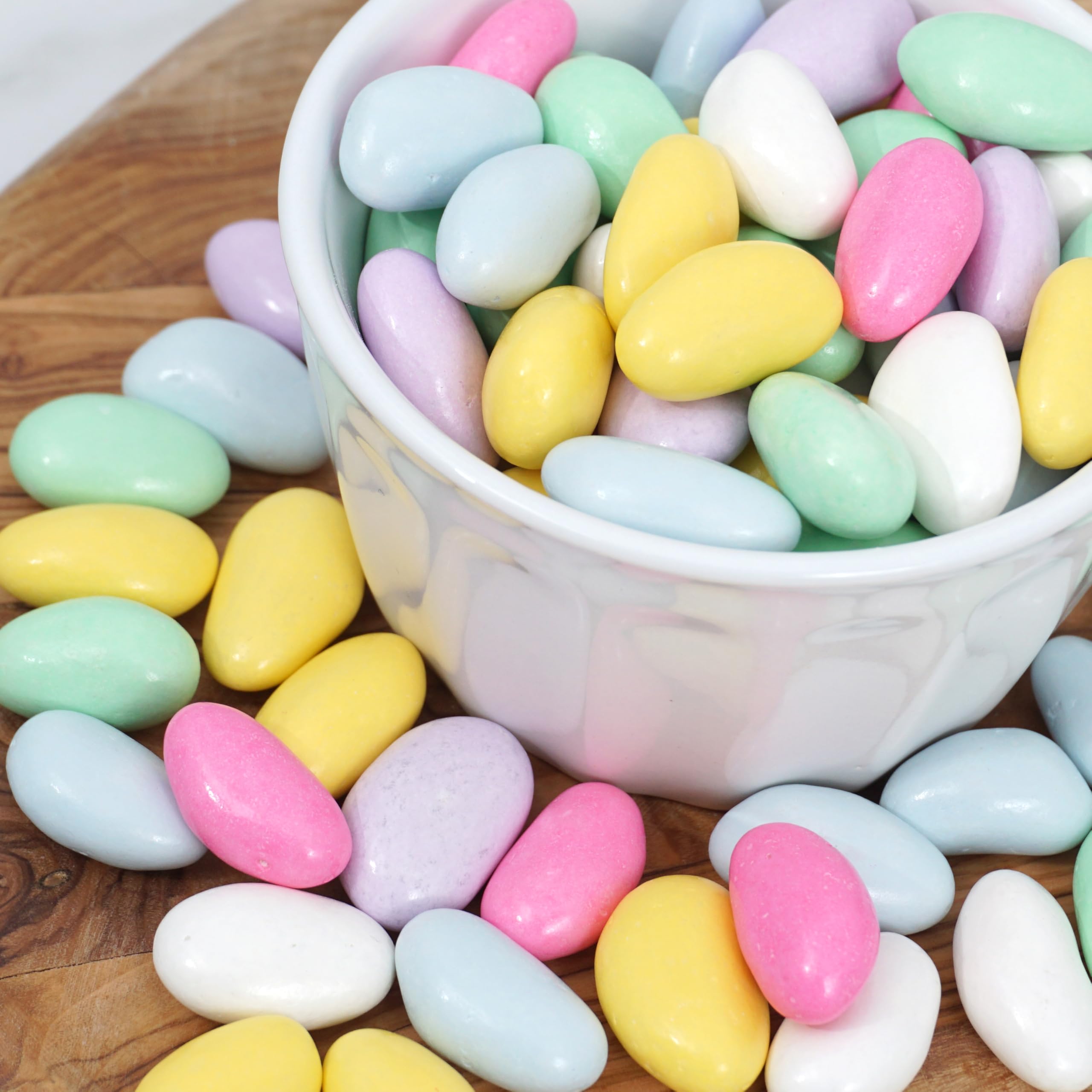 The Hampton Candy Company gift-ready jars with Jordan almonds for thoughtful favors