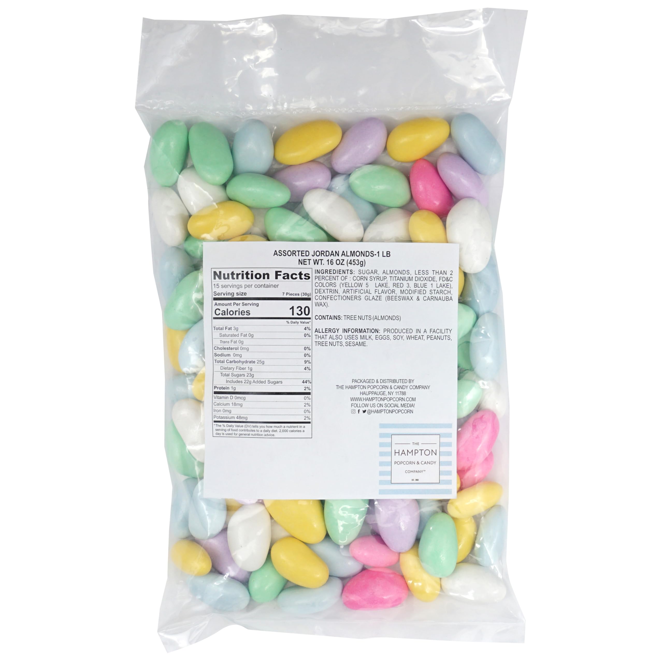 The Hampton Candy Company Jordan almonds with colorful pastel shells for elegant weddings