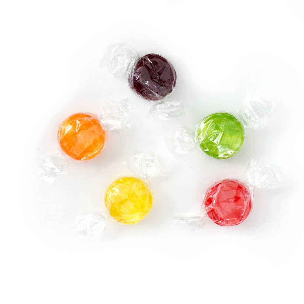 The Hampton Candy Company party display; colorful fruit flavors attract guests.