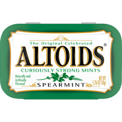 Close-up of label, highlighting minty aroma and long-lasting flavor.