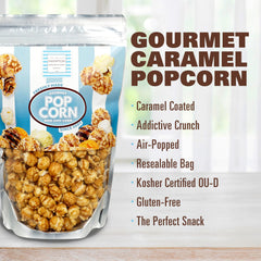 The Hampton Popcorn Company air-popped caramel corn emphasizes crisp texture and premium flavor.
