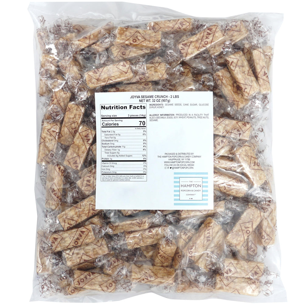The Hampton Sesame Crunch Bars individually wrapped for fresh on-the-go snacking