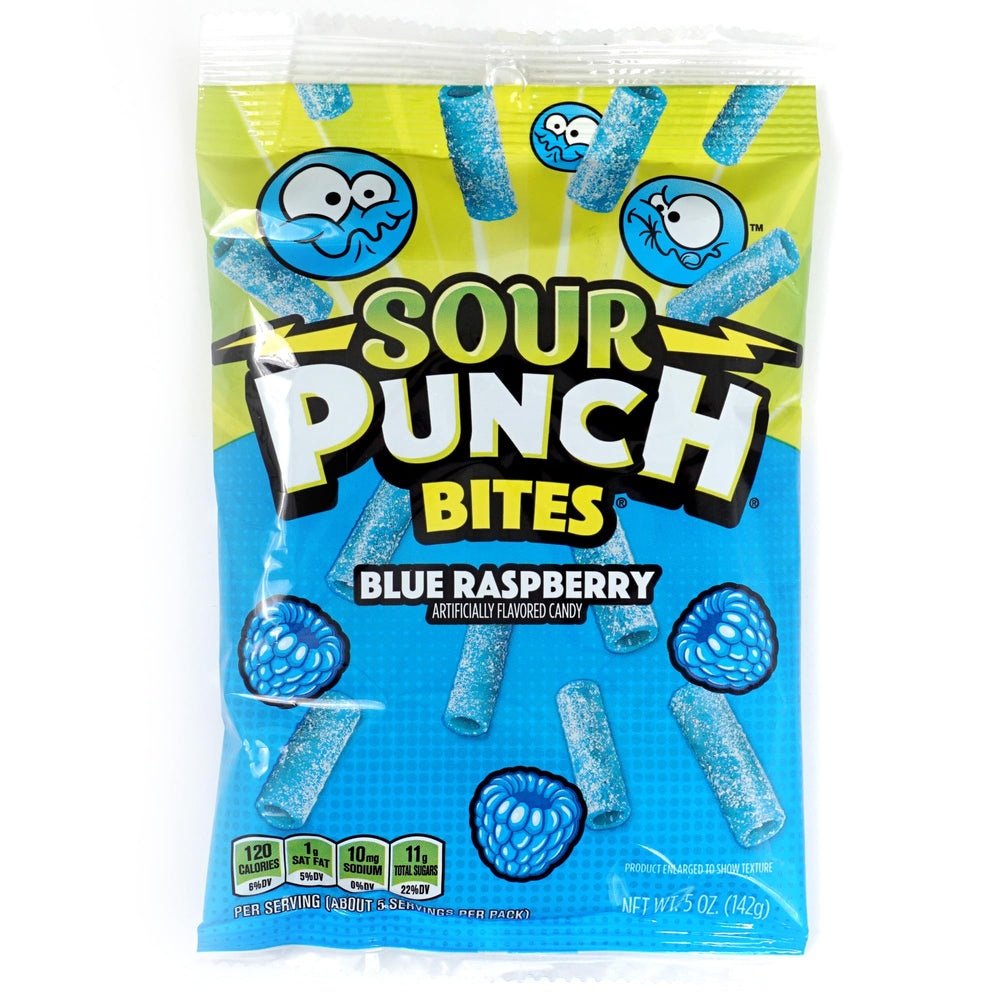 The Hampton Sour Punch Bites bags on shelf showcase bright colors.