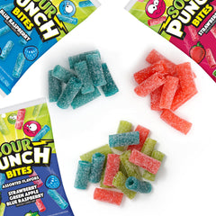 The Hampton Sour Punch Bites blue raspberry 5-ounce pack ideal for lunchboxes.