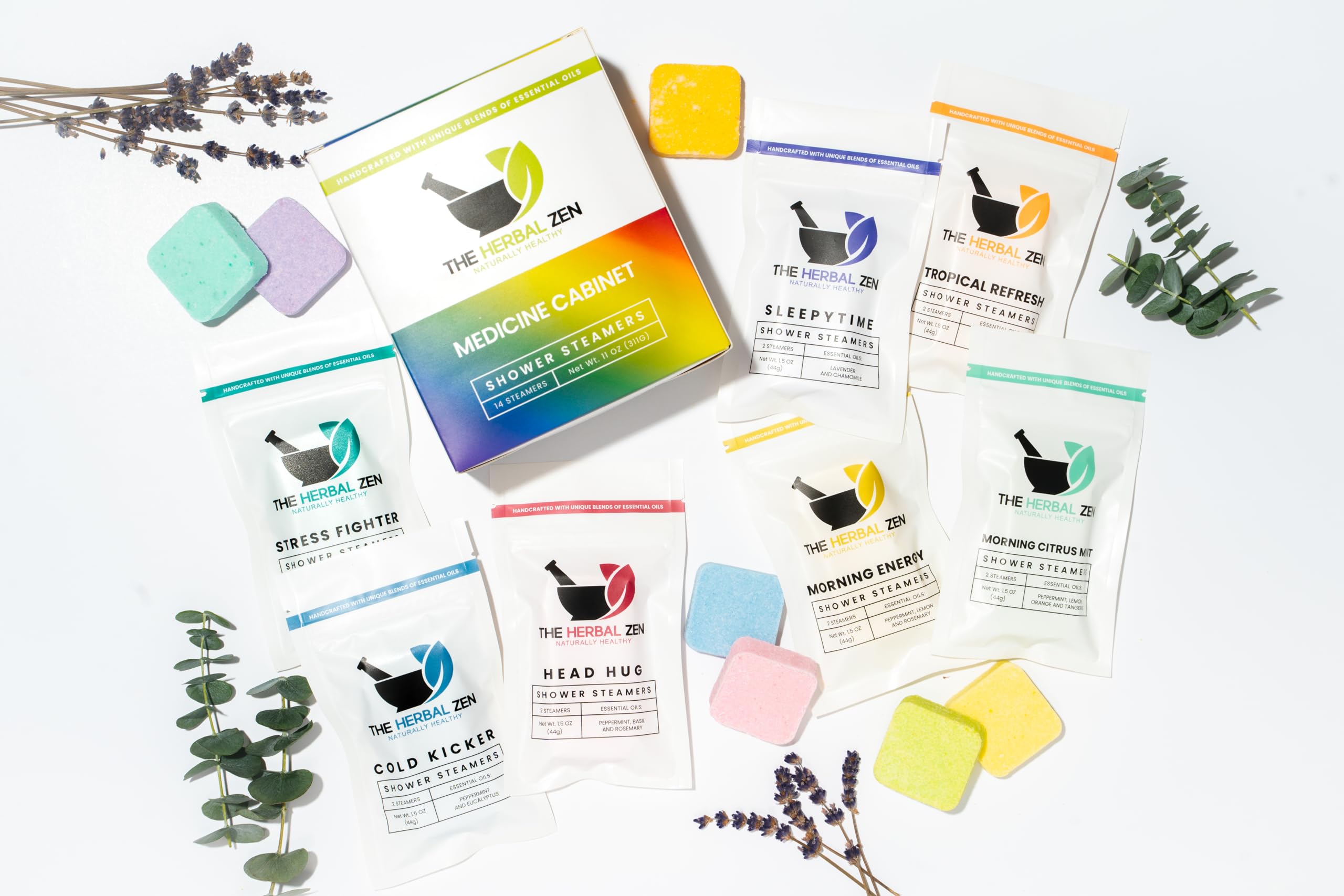 Gift-ready Herbal Zen shower steamers perfect for stocking stuffers