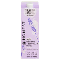 The Honest Company 2-in-1 bottle pour for gentle tear-free baby cleanse.
