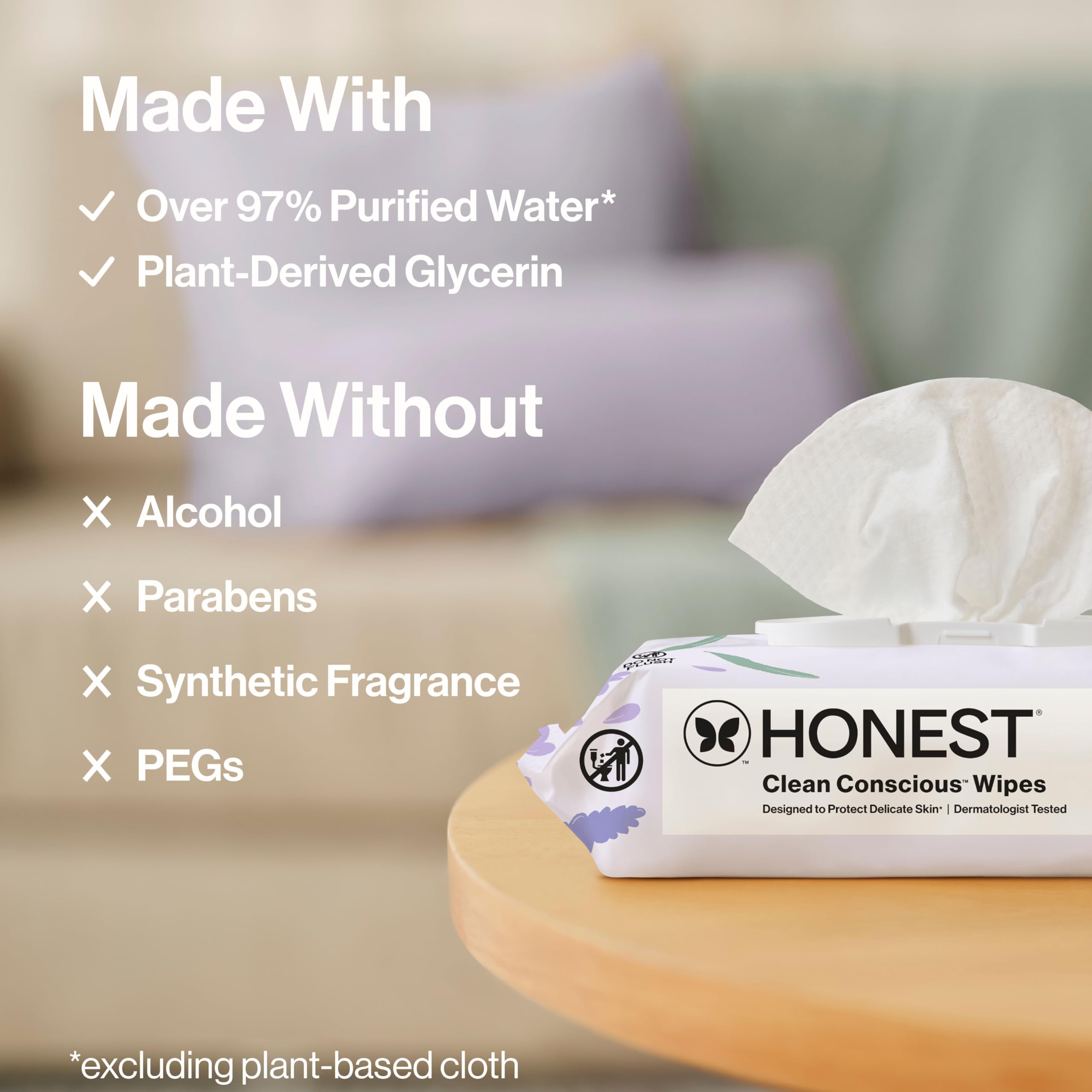 The Honest Company 99 Percent Water texture highlights gentle cleansing.