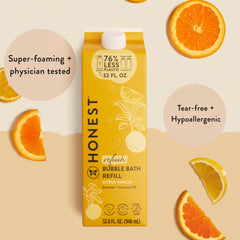 The Honest Company Lavender refill carton promotes calming bathtime.