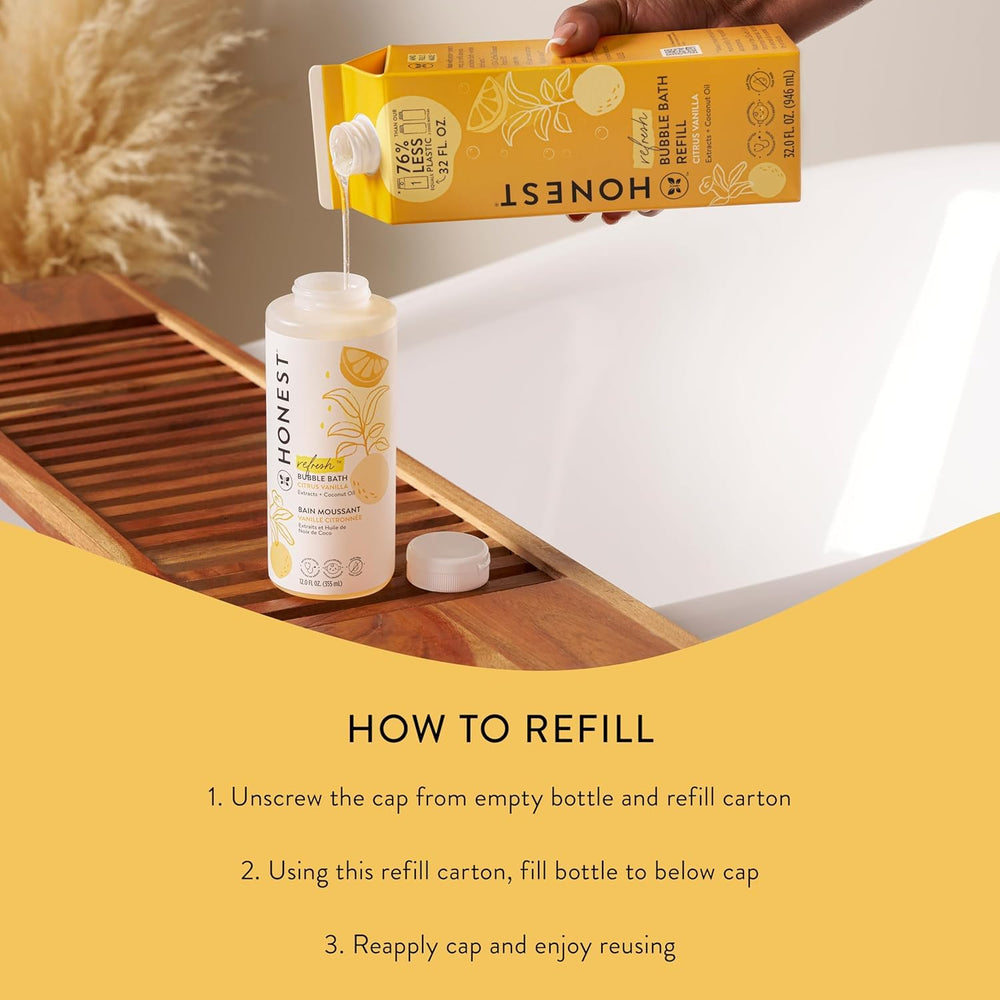 The Honest Company Lavender scent promotes calming bathtime.