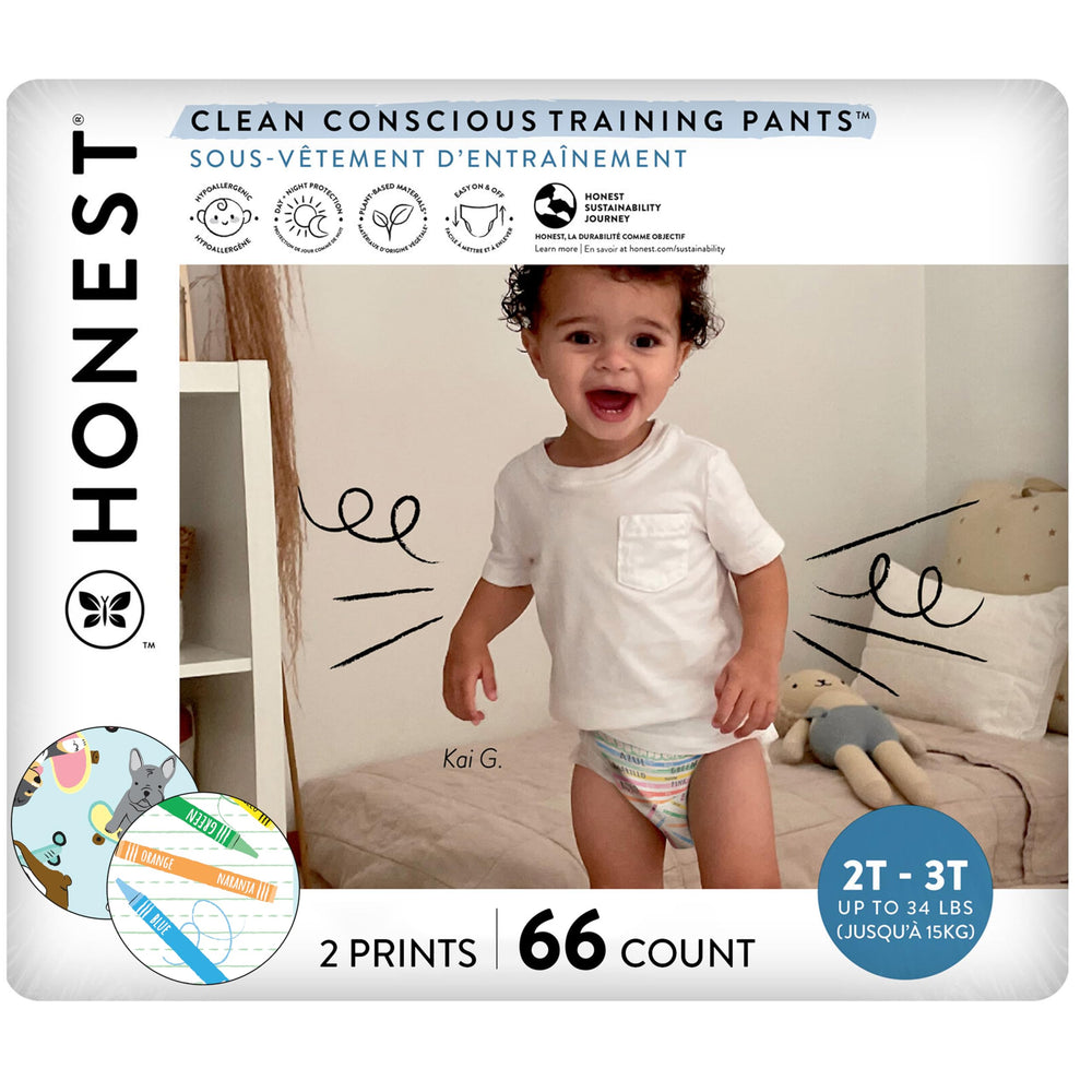 The Honest Company training pants pull-on ease for toddlers.