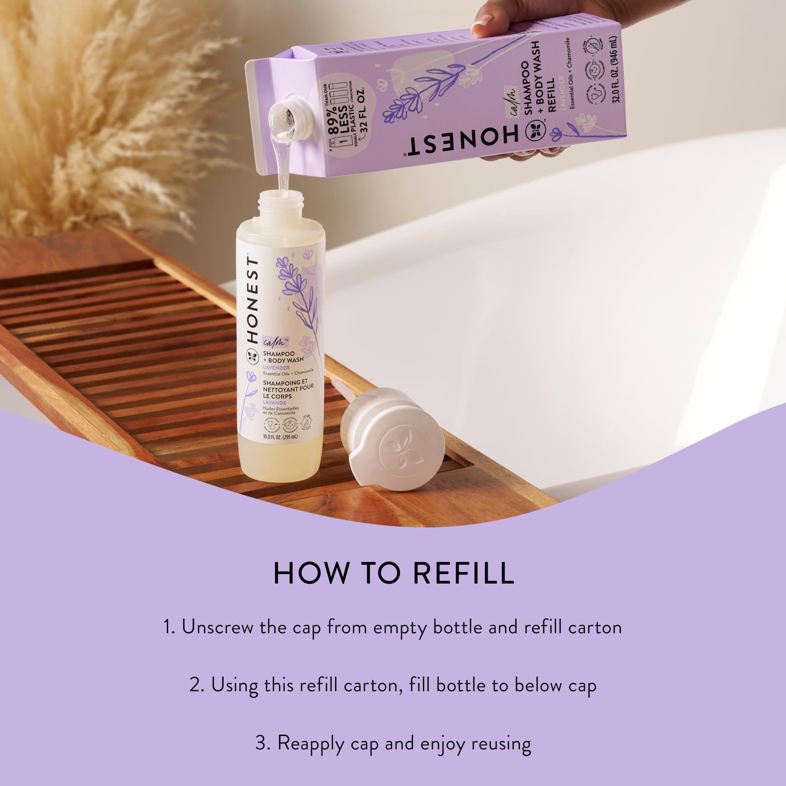 The Honest Company Dermatologist-tested seal on baby-friendly shampoo.