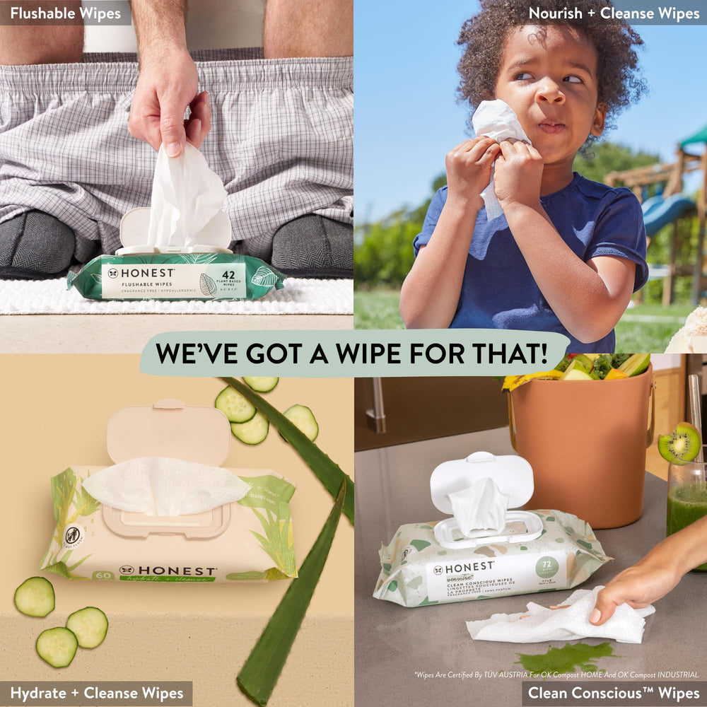 The Honest Company Extra-large thick wipes provide durable cleaning.