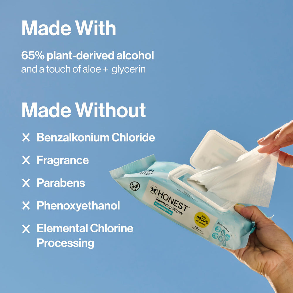 The Honest Company fragrance-free label emphasizes safety and fragrance absence.