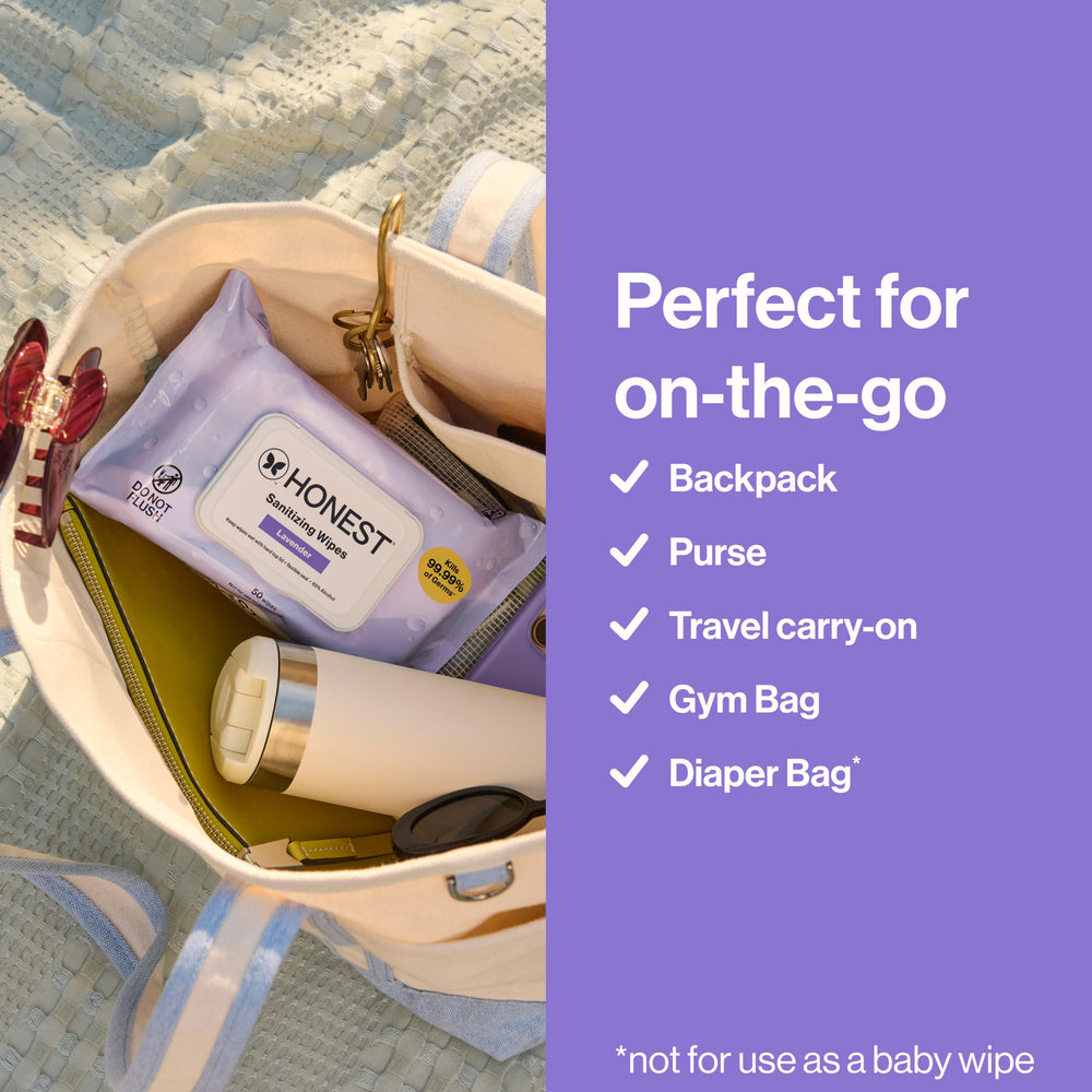 Purse or bag carry image highlighting convenient everyday cleaning.