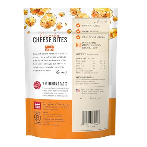 The Honest Kitchen bouchées-fromage-cheddar, saveur fromagère intense pour récompenser votre chien.
