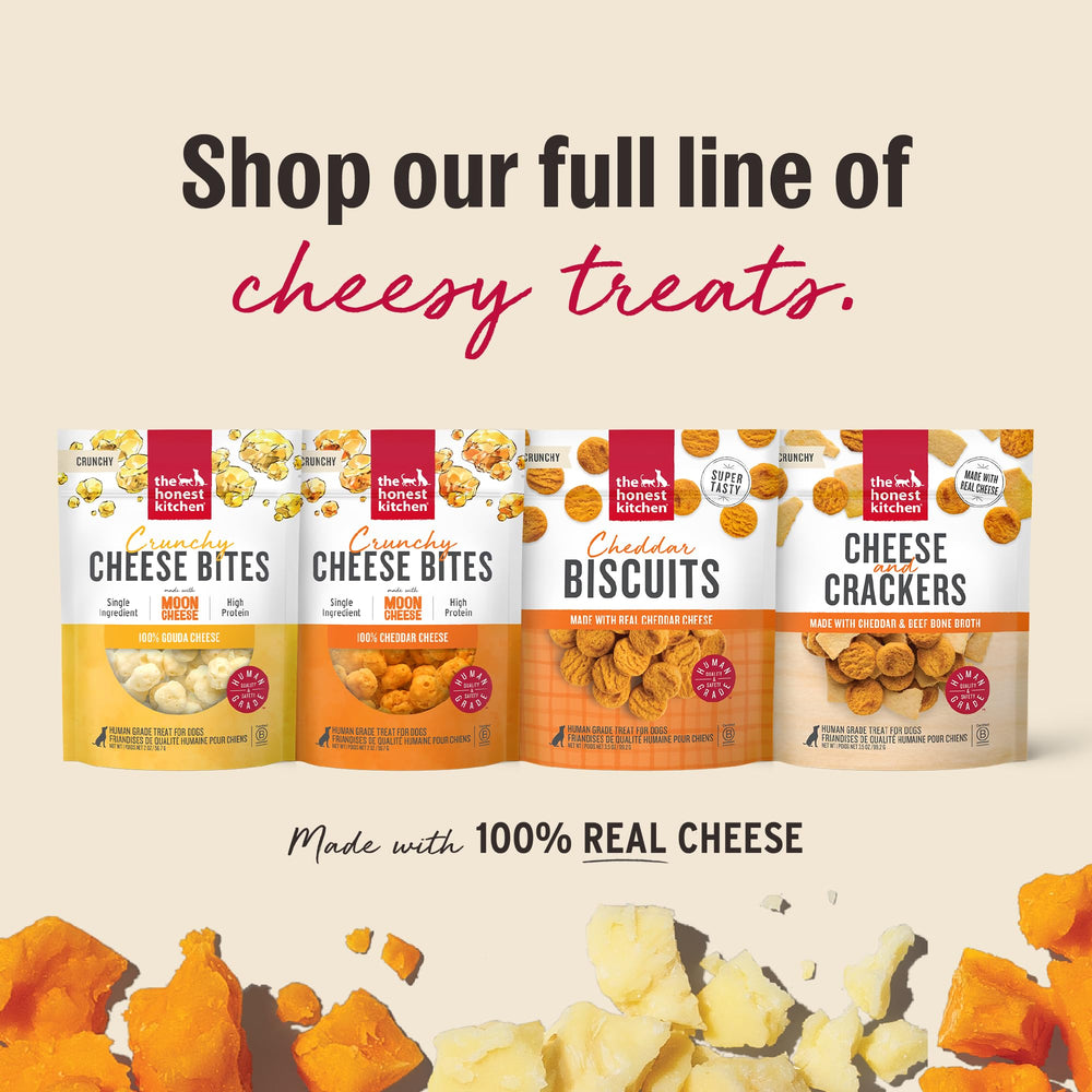 The Honest Kitchen bouchées-fromage-cheddar, recette simple et naturelle pour une collation gourmande.