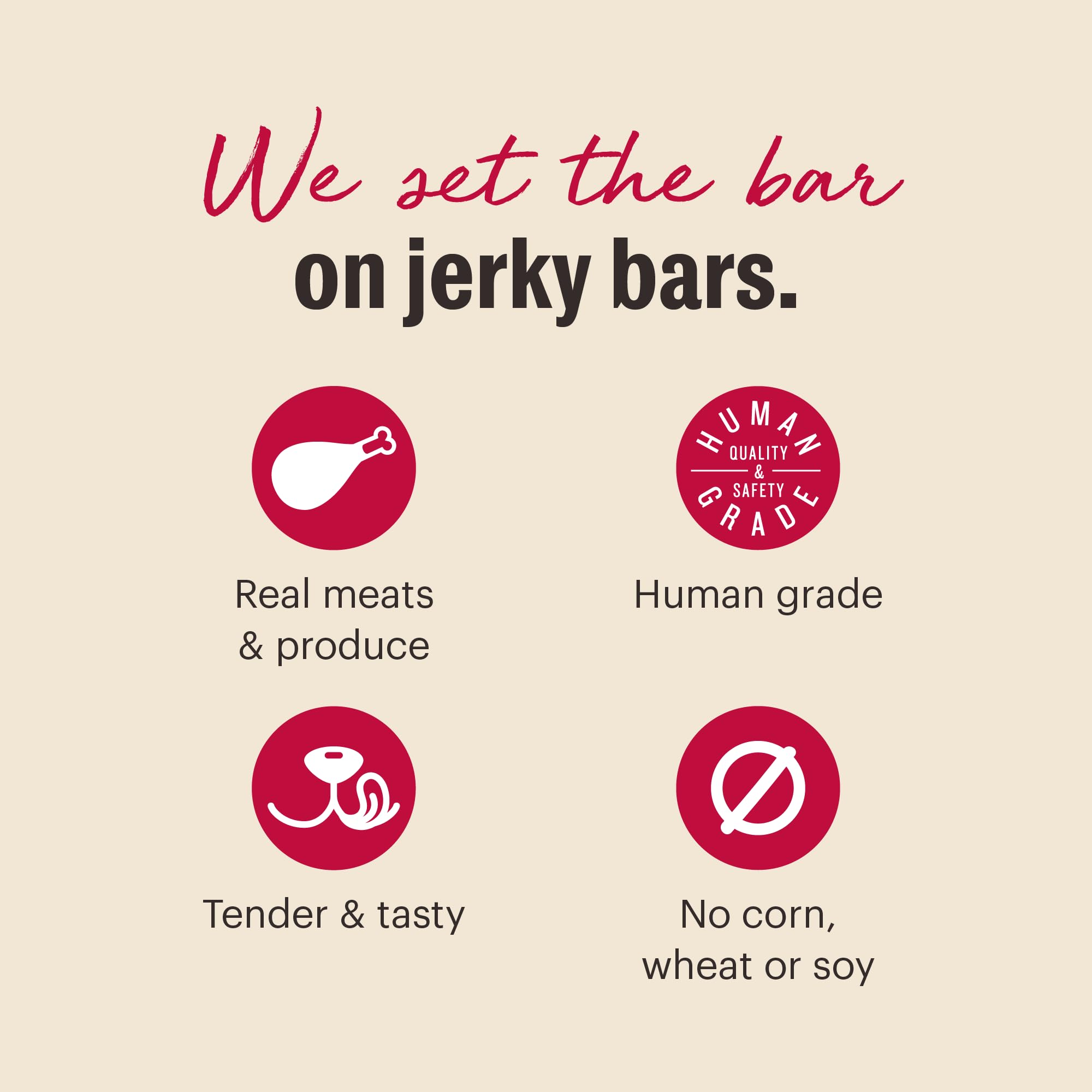 The Honest Kitchen Jerky Harvest Mini Bars proudly made in the USA with trusted sourcing.