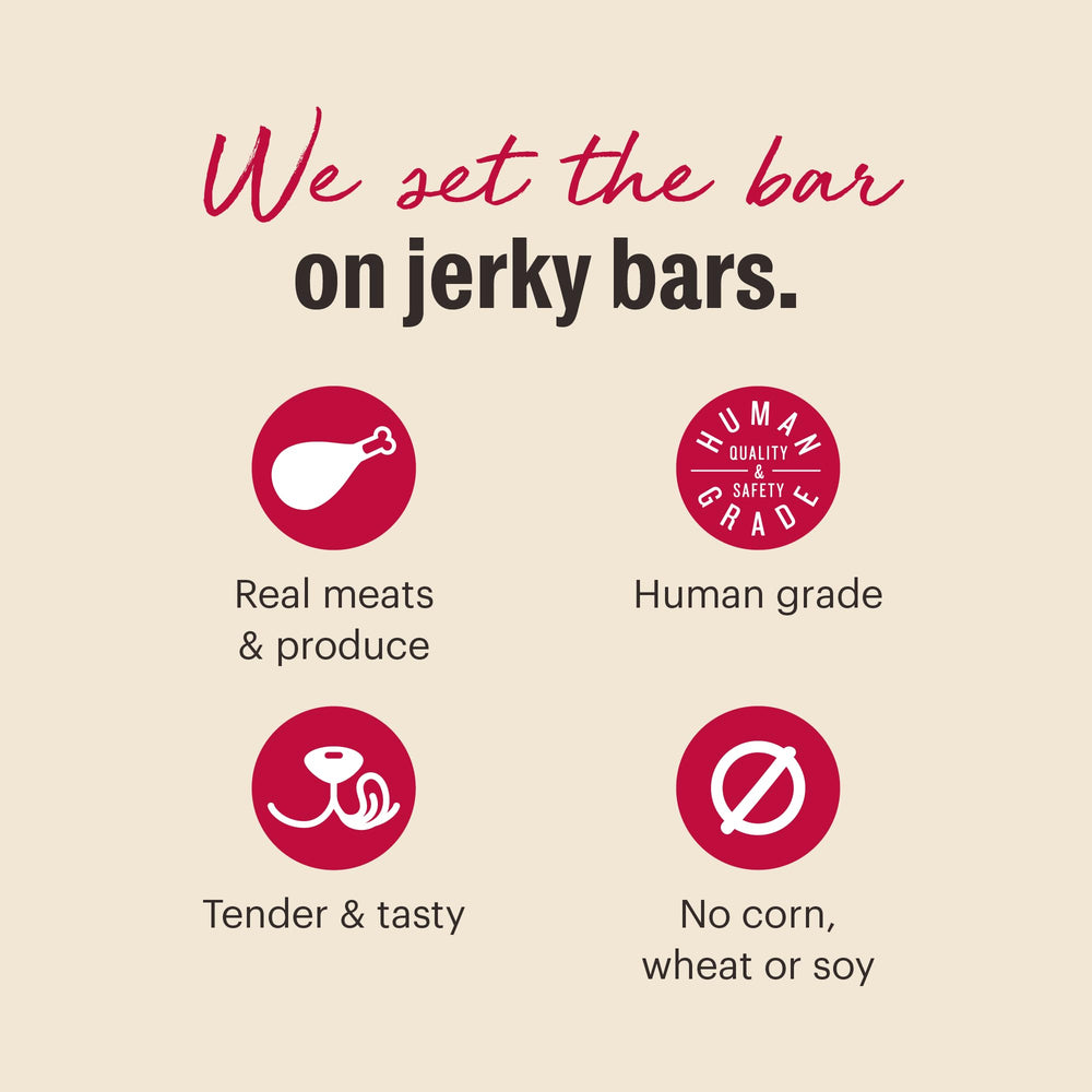 The Honest Kitchen Jerky Harvest Mini Bars proudly made in the USA with trusted sourcing.