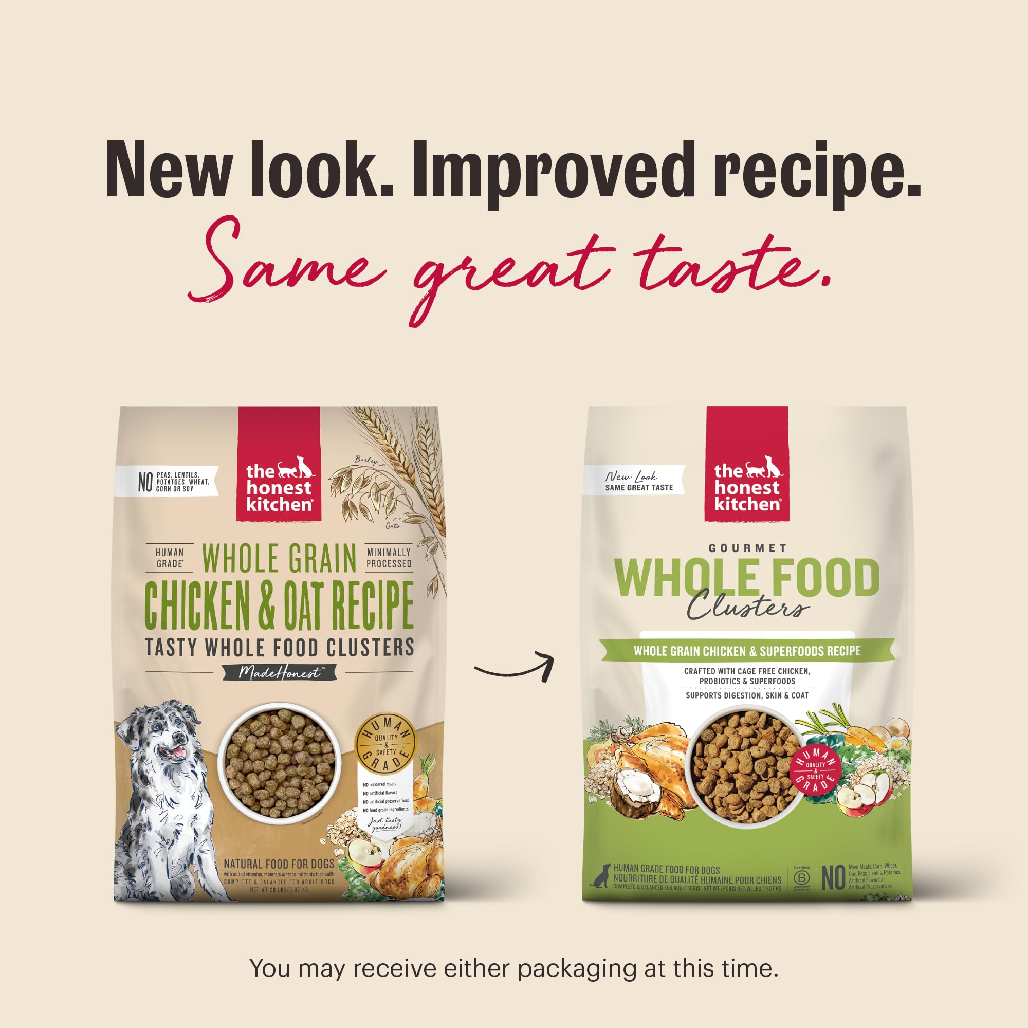 Oats and vegetables from The Honest Kitchen closeup emphasizing natural fiber