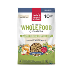 The Honest Kitchen small-breed clusters bag with chicken for complete meals.
