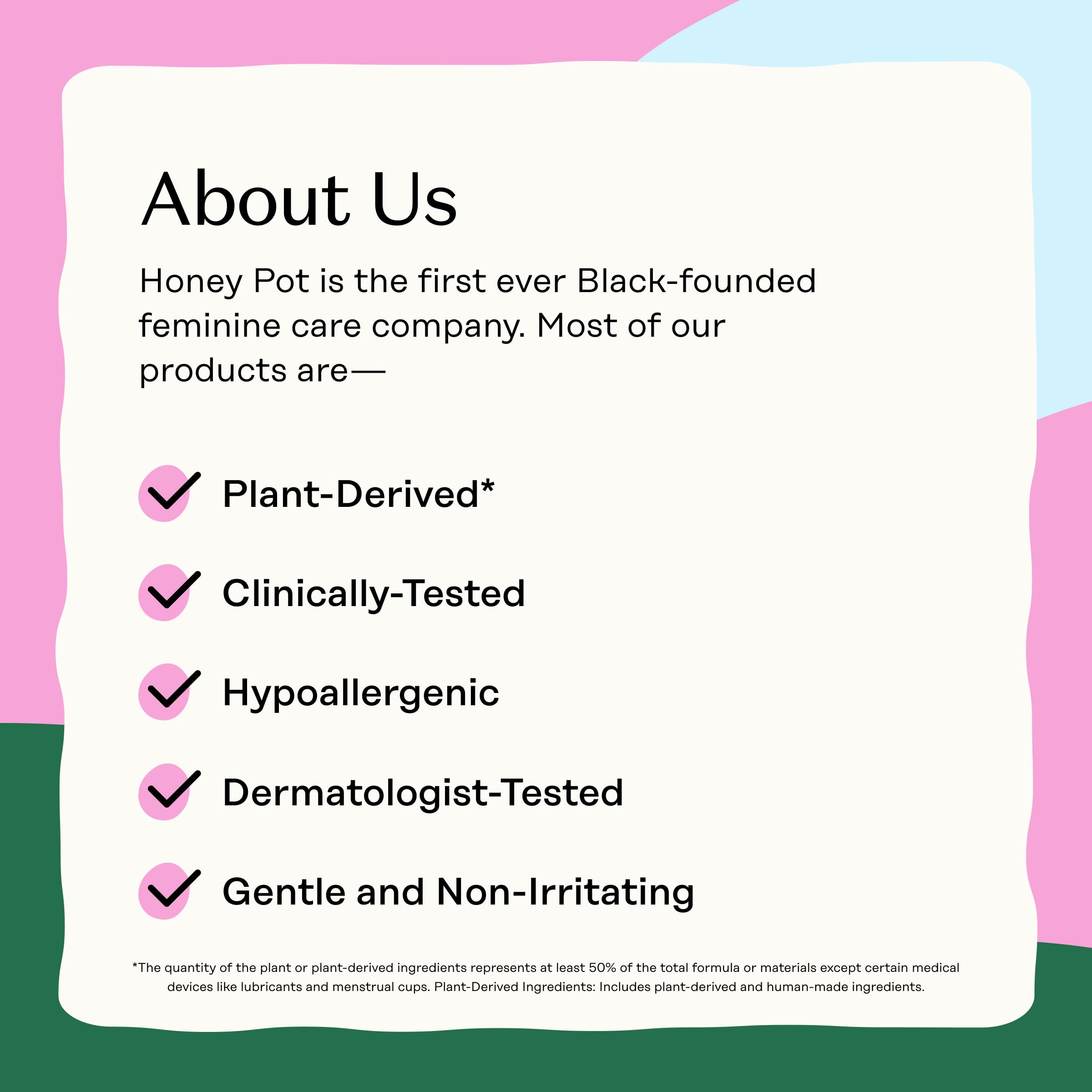 The Honey Pot Bergamot Rose Wipes founder note card.
