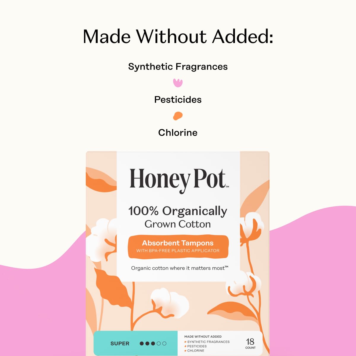 The Honey Pot biodegradable plastic applicator supports easy, eco-friendly insertion